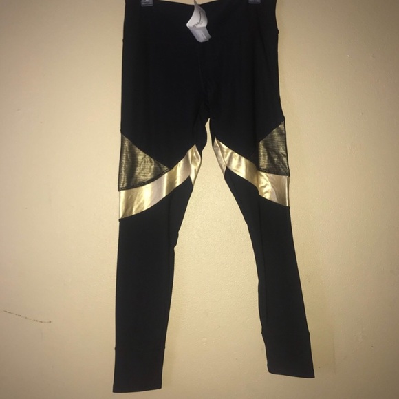 X by Gottex Mesh Black and Gold Leggings (NWT) - Picture 6 of 7